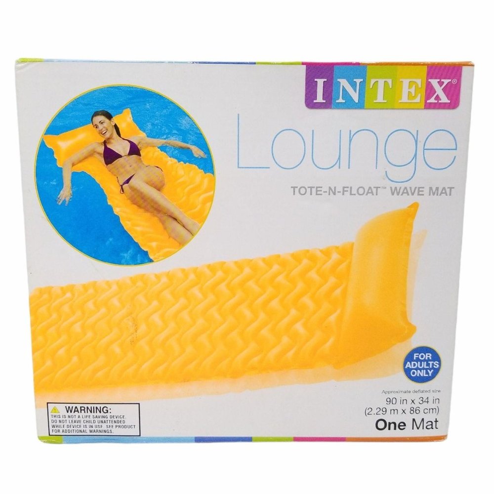 Intex Lounge Tote N Float Wave Mat Orange 90 x 34